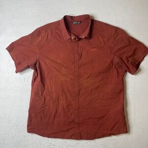 Arcteryx Mens Size XXL Red Plaid Short Sleeve Button Up Pocket Shirt Top‎